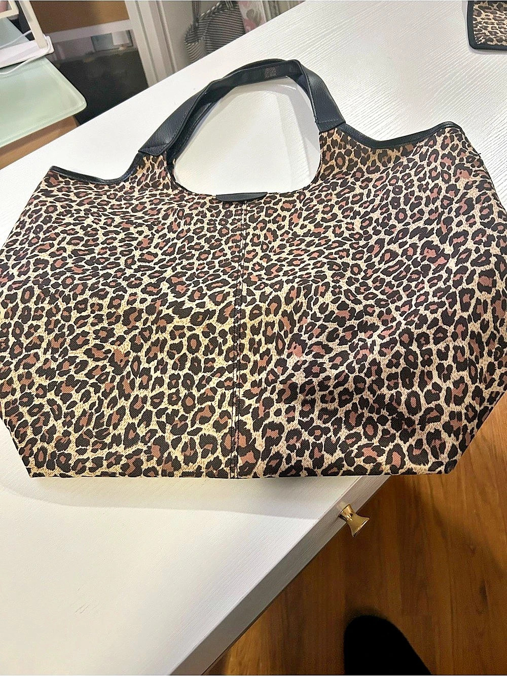 Leopard Print Tote with Organizer